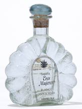 tres mujeres blanco tequila with metal label