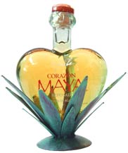 tequila corazón maya - reposado - agave - artesanal bottle