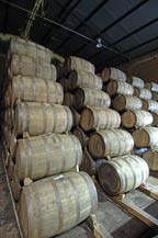 oak barrels are used to age tequila at hacienda la capilla