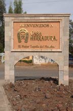Casa Herradura entrance sign in Amatitan, Jalisco