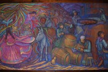 Part of a long mural at Mundo Cuervo, Tequila, Jalosco