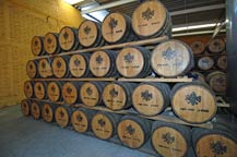 oak aging barrels at tequila partida - amatitan, jalisco