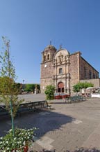 santiago apostal church at the plaza in tequila jalisco