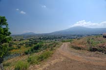 view overlooking the town of tequila and the volcano in the background