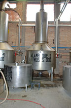fermented agave juice distilled in stainless steel alambiques