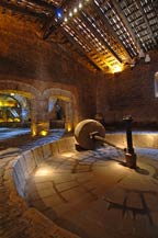 old stone tahona in distillery - casa herradura - san jose del refugio in amatitan, jalisco