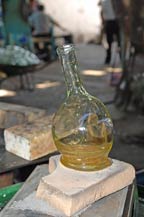 semi-artesanal tequila bottle from a mold