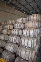 oak barrel aging room - tequila centinela - arandas